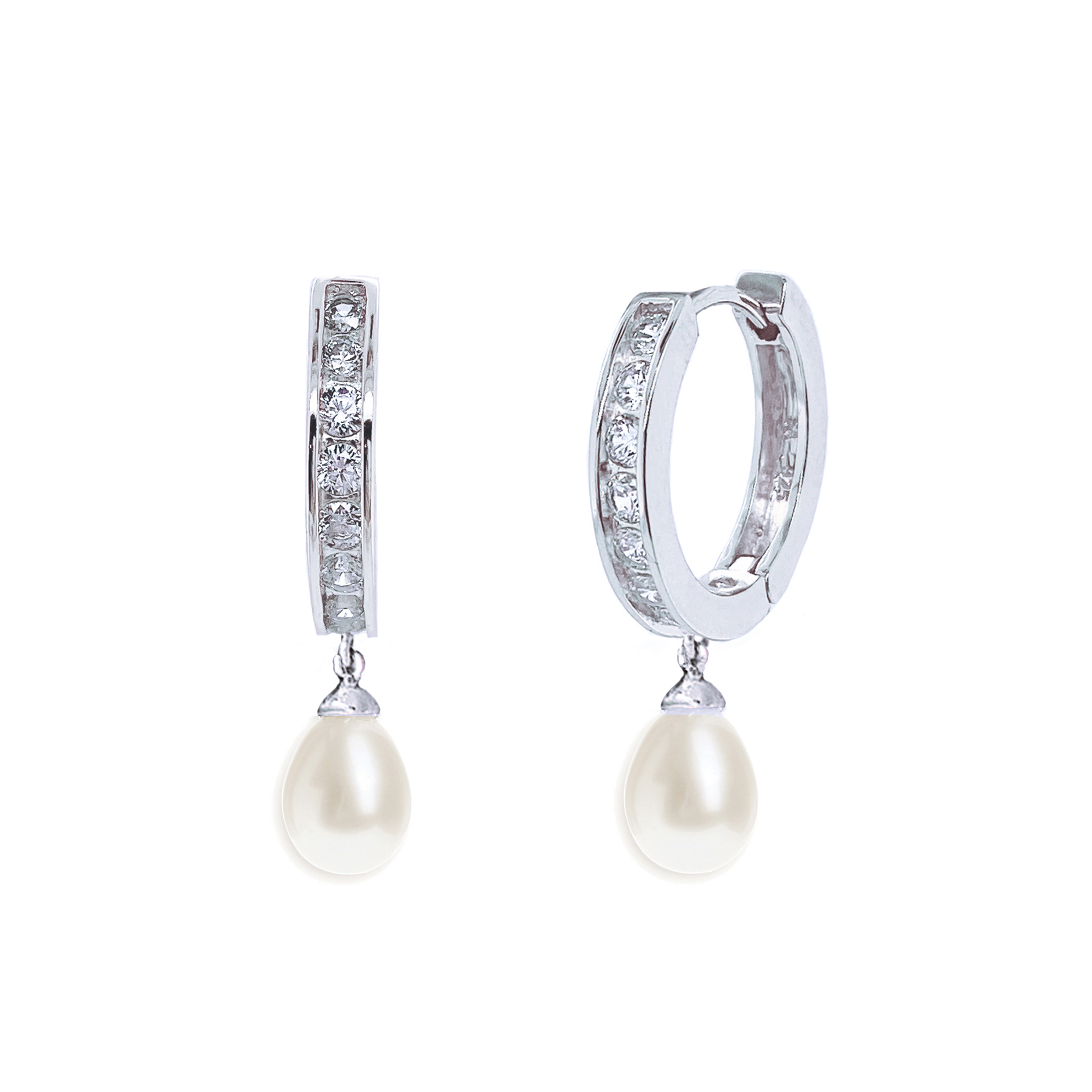 Pearl Drop Hoop Earrings – Canterbury