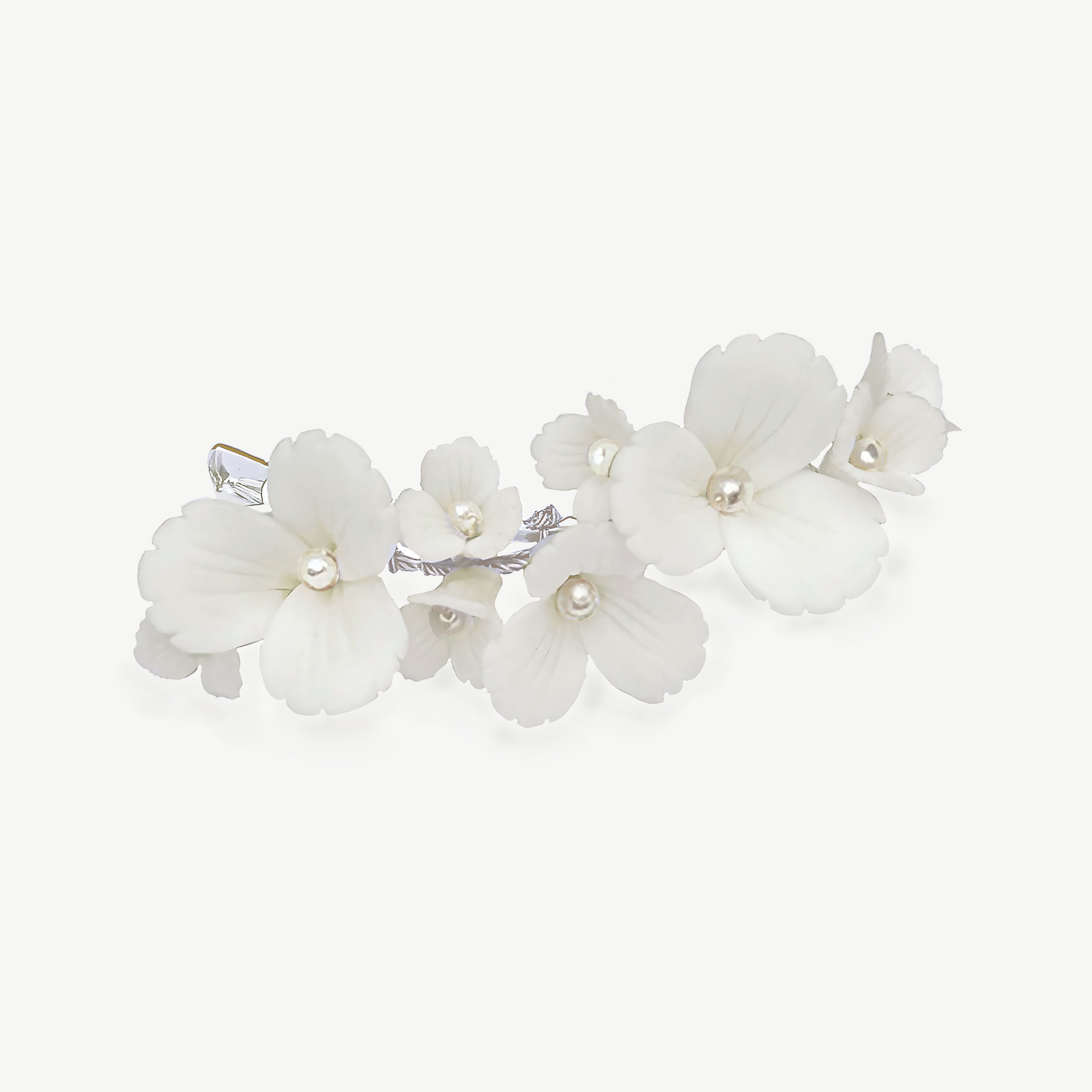 Ceramic Flower Bridal Hair Clip – Elderflower