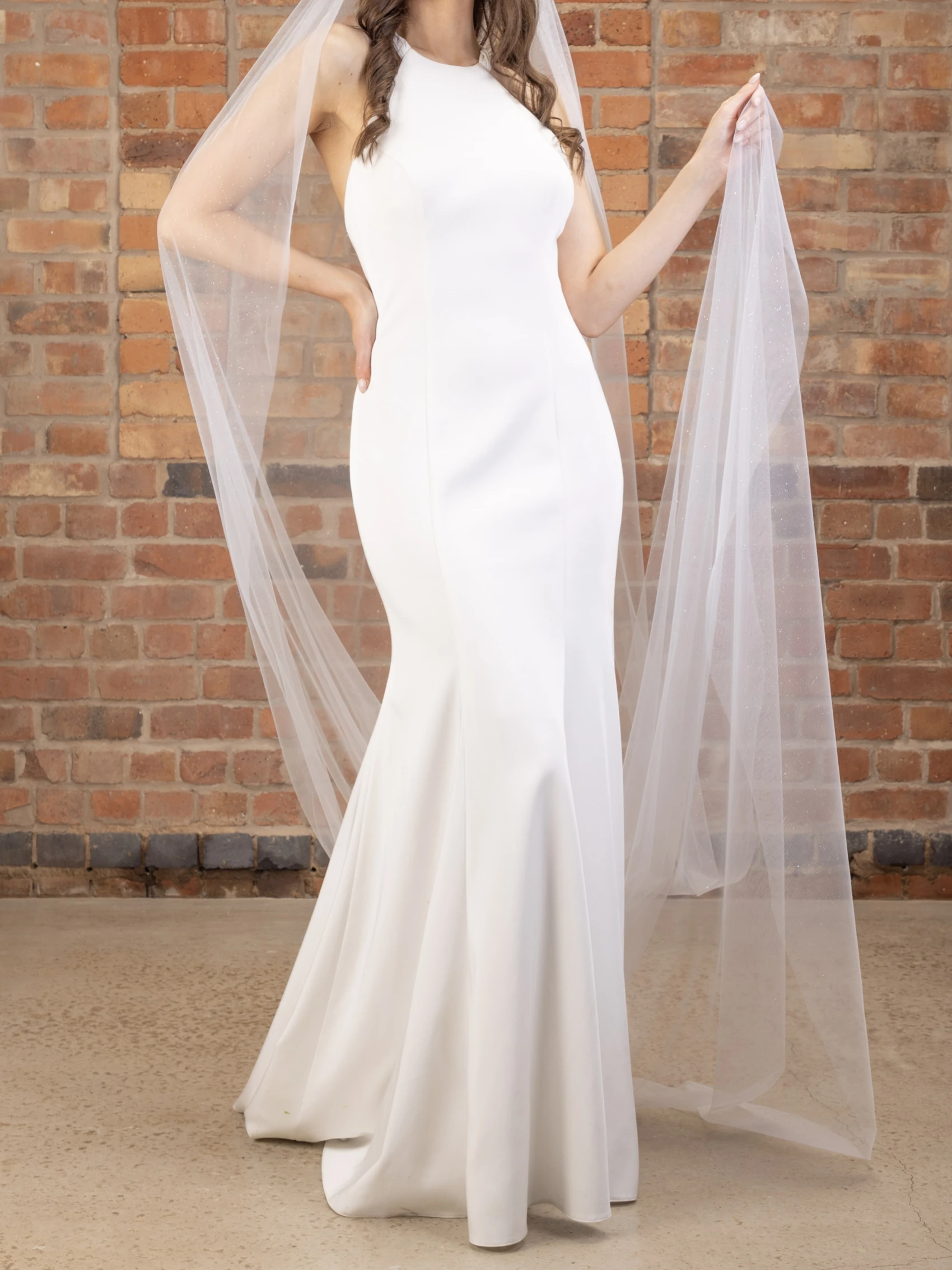 Glitter Tulle Cathedral Veil PBV9053 1