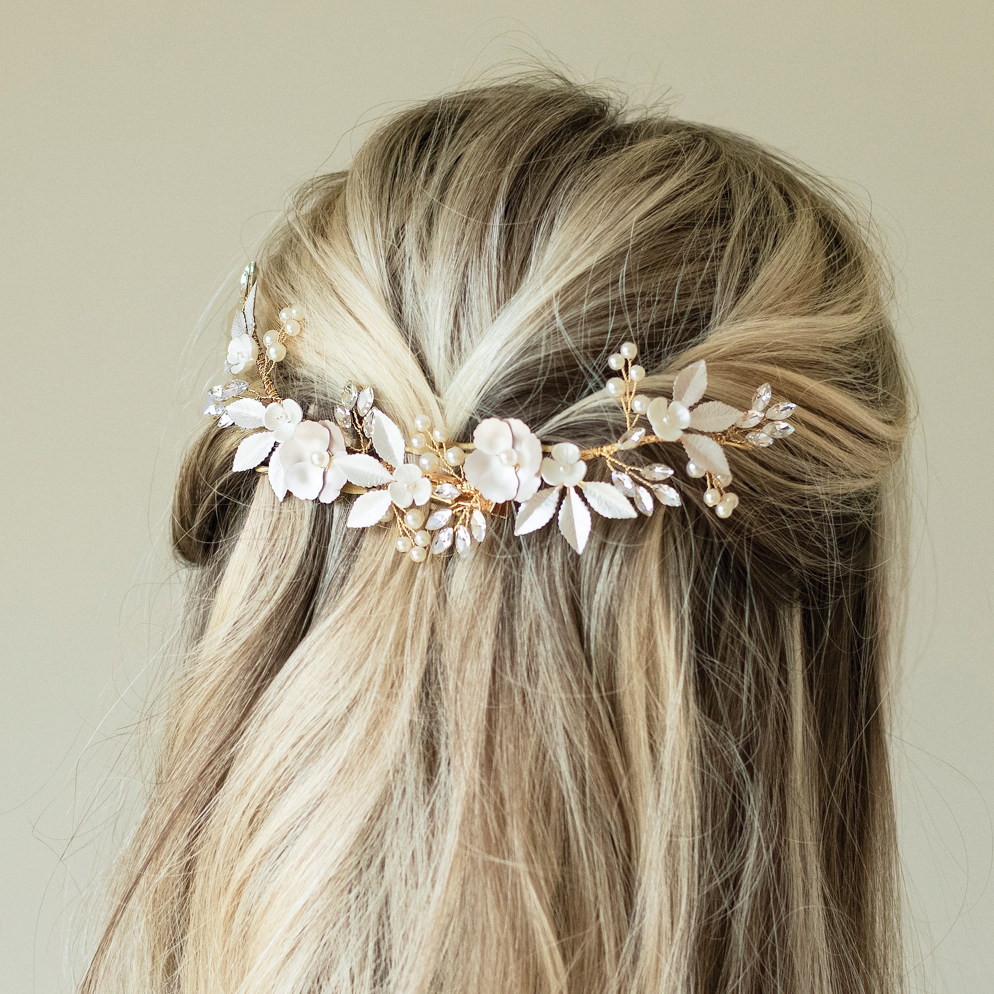 Statement Floral Hair Clip in Silver or Gold – Bloom