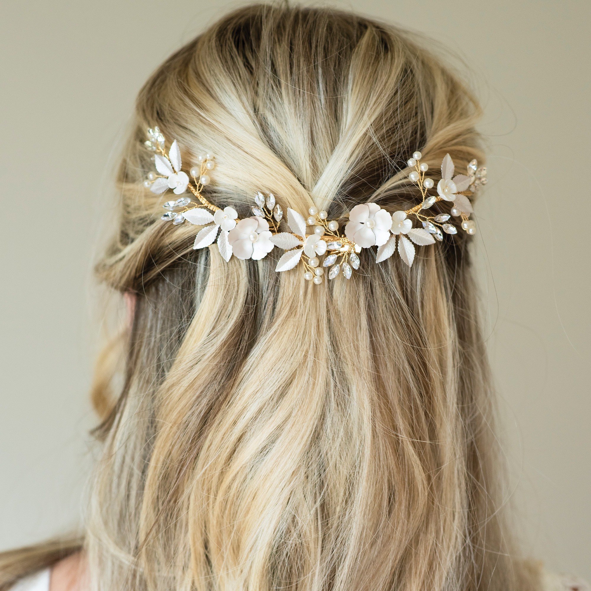 Statement Floral Hair Clip in Silver or Gold – Bloom
