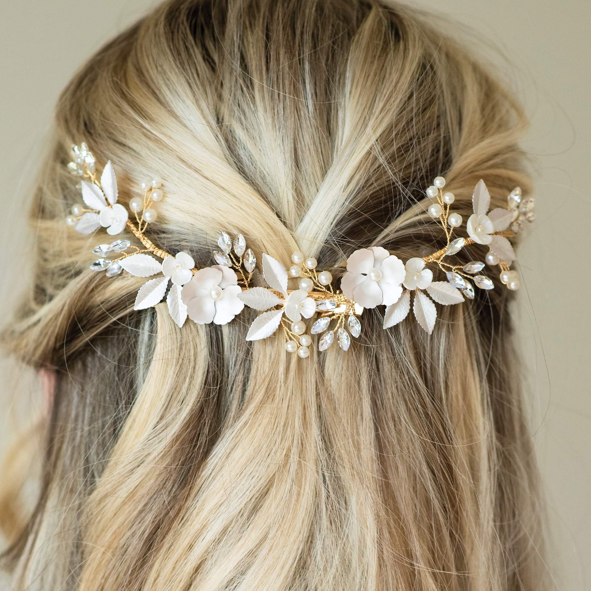 Statement Floral Hair Clip in Silver or Gold – Bloom