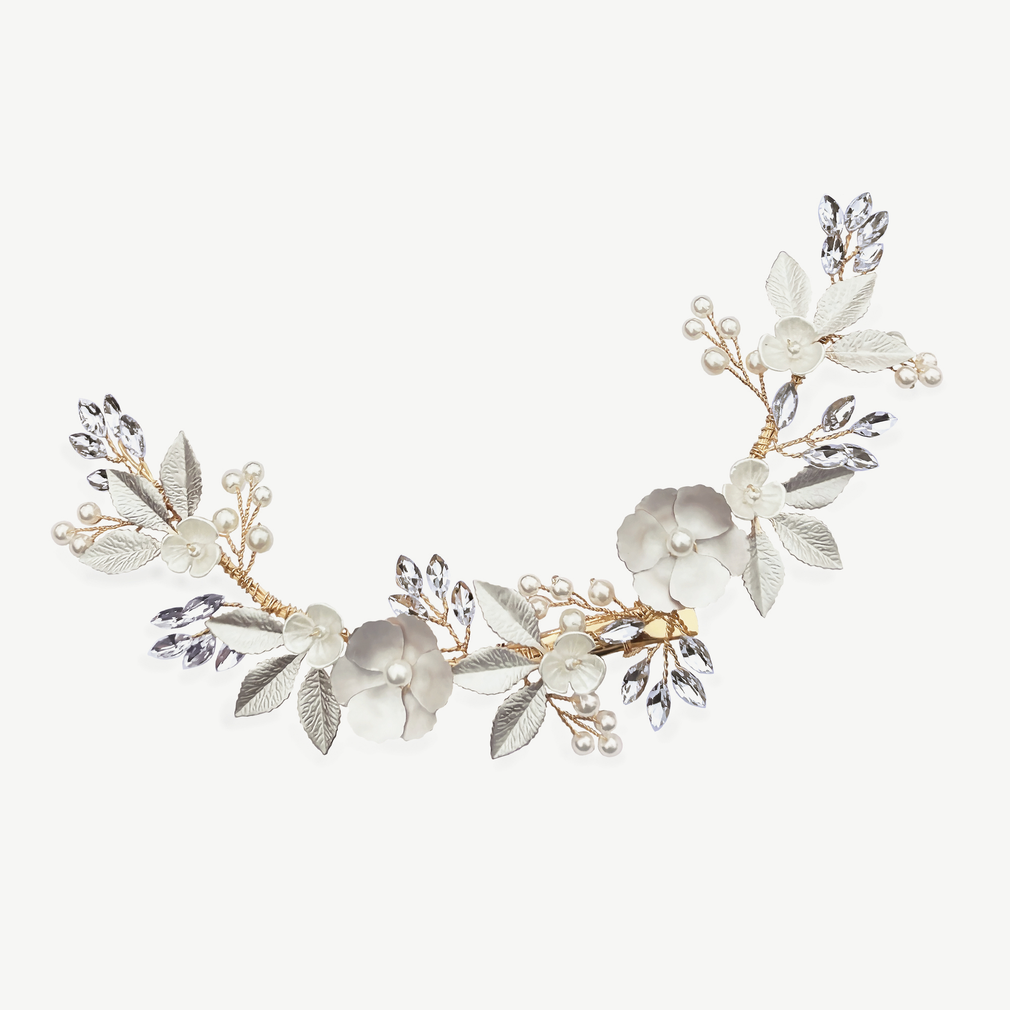 Statement Floral Hair Clip in Silver or Gold  – Bloom - Image 5