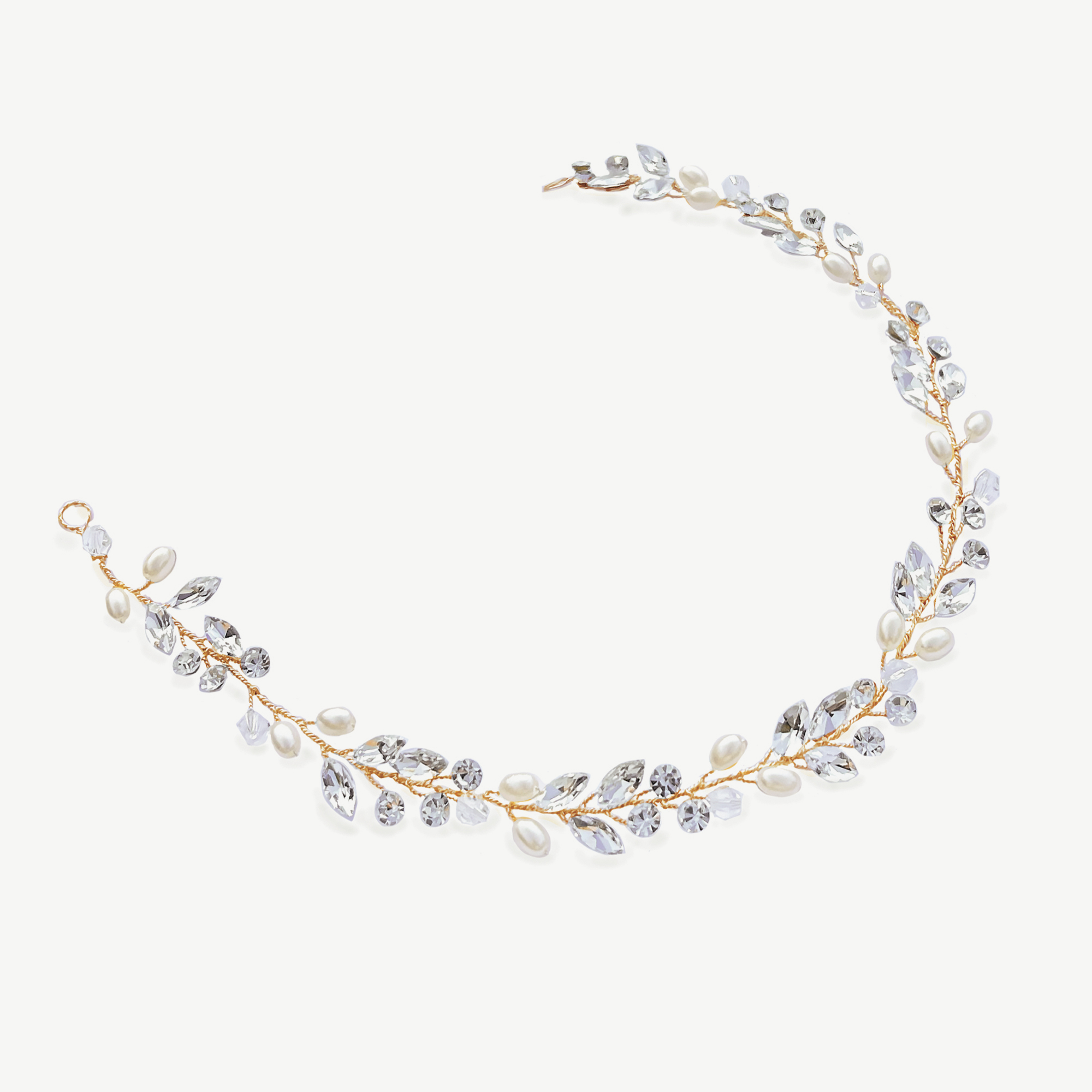 Pearl and Crystal Hair Vine in Silver or Gold – Bohemia