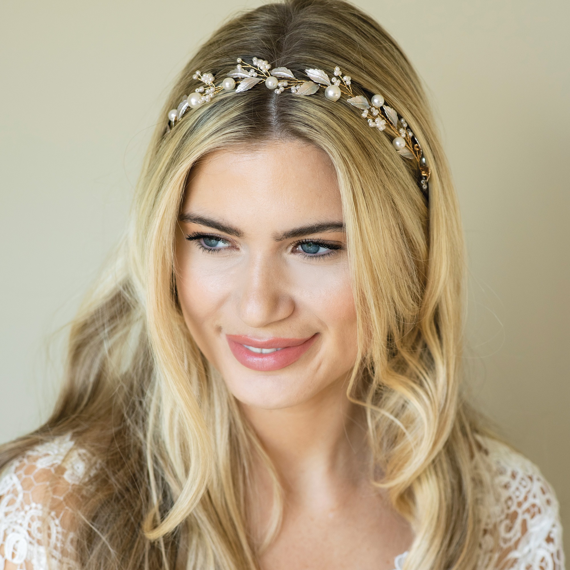 Enamel Leaf Bridal Hair Vine in Silver or Gold – Skylark