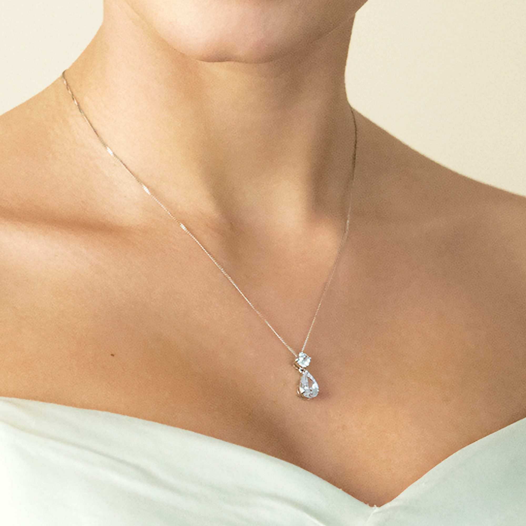 Imperial Rhodium Crystal Teardrop Pendant 4