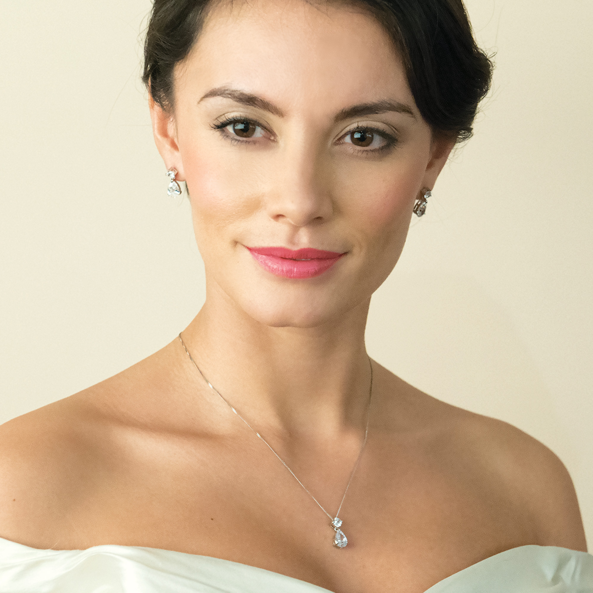 Imperial Rhodium Crystal Teardrop Pendant 4