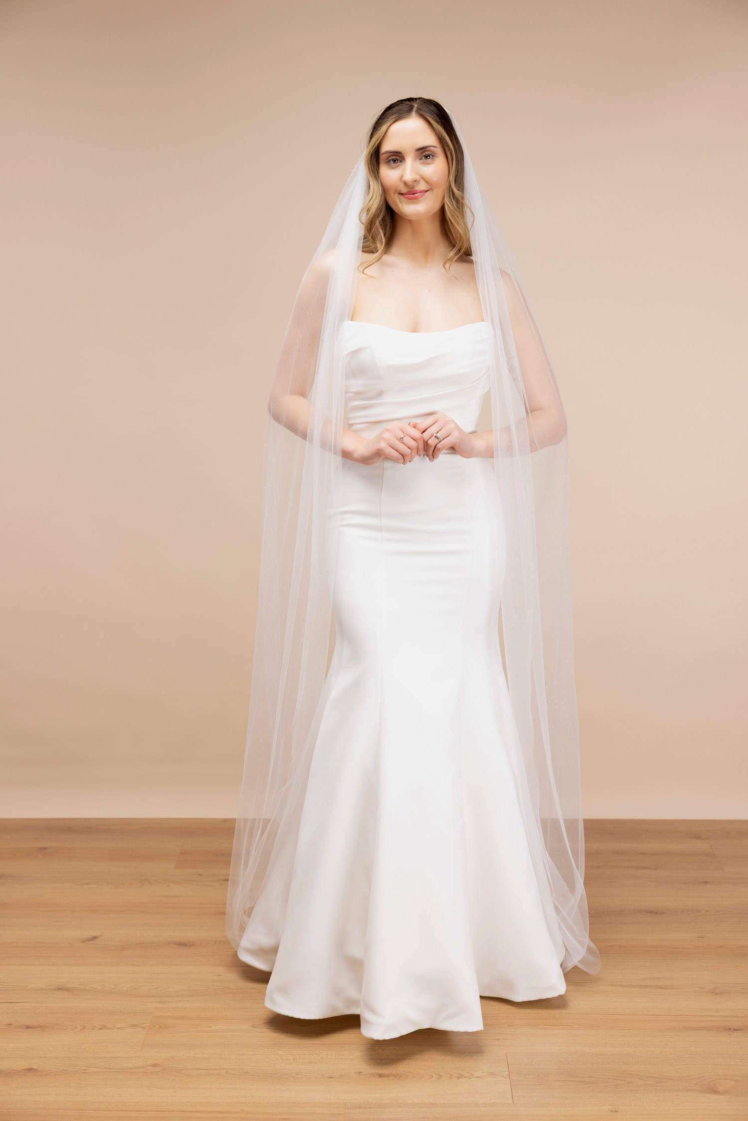 Glitter Tulle Cathedral Veil PBV9053 alt
