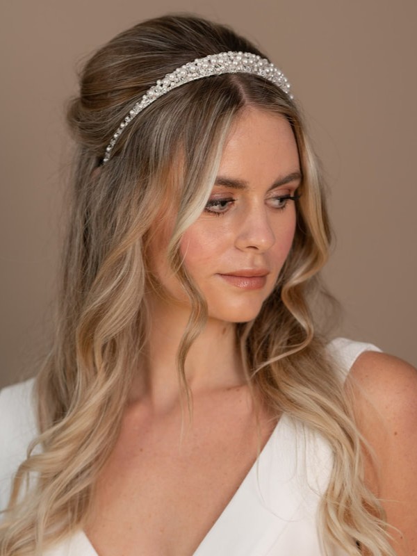 handmade Pearl and crystal tiara