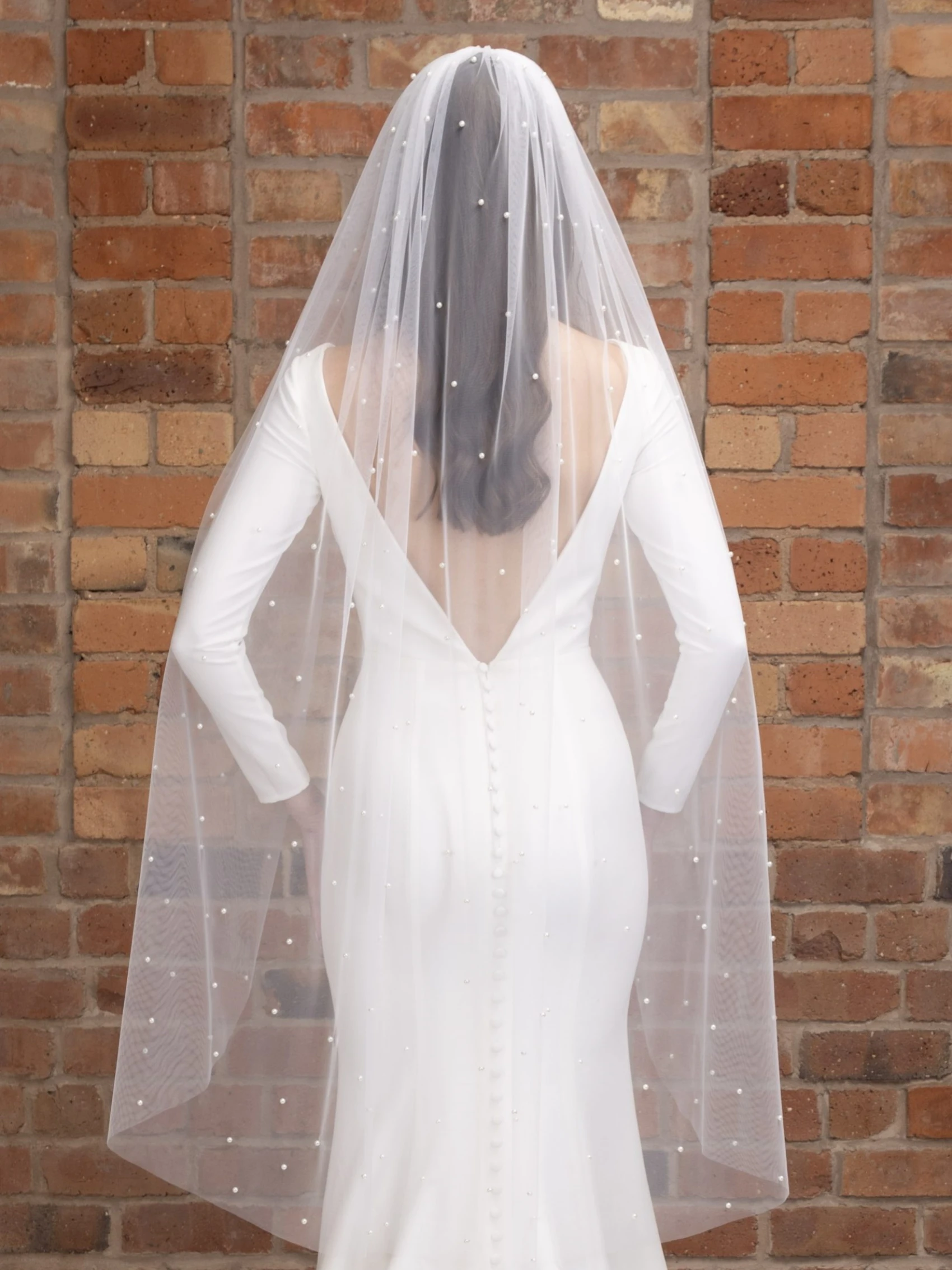 Waltz length Scattered Pearl Veil PBV9011 140cm