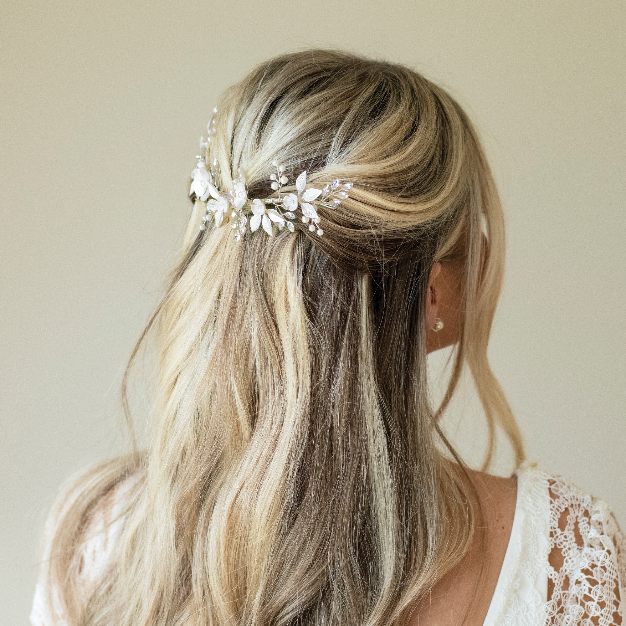 Statement Floral Hair Clip in Silver or Gold – Bloom