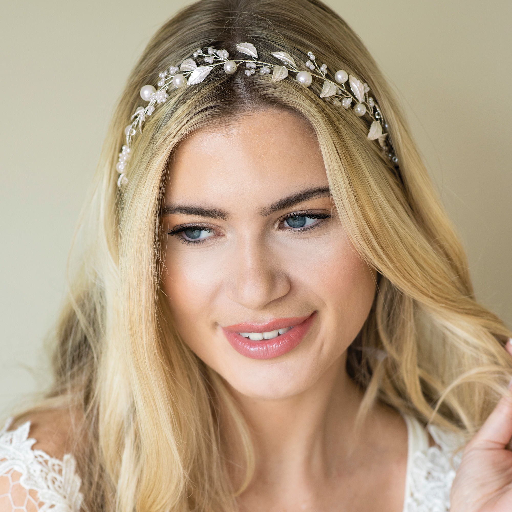 Enamel Leaf Bridal Hair Vine in Silver or Gold – Skylark