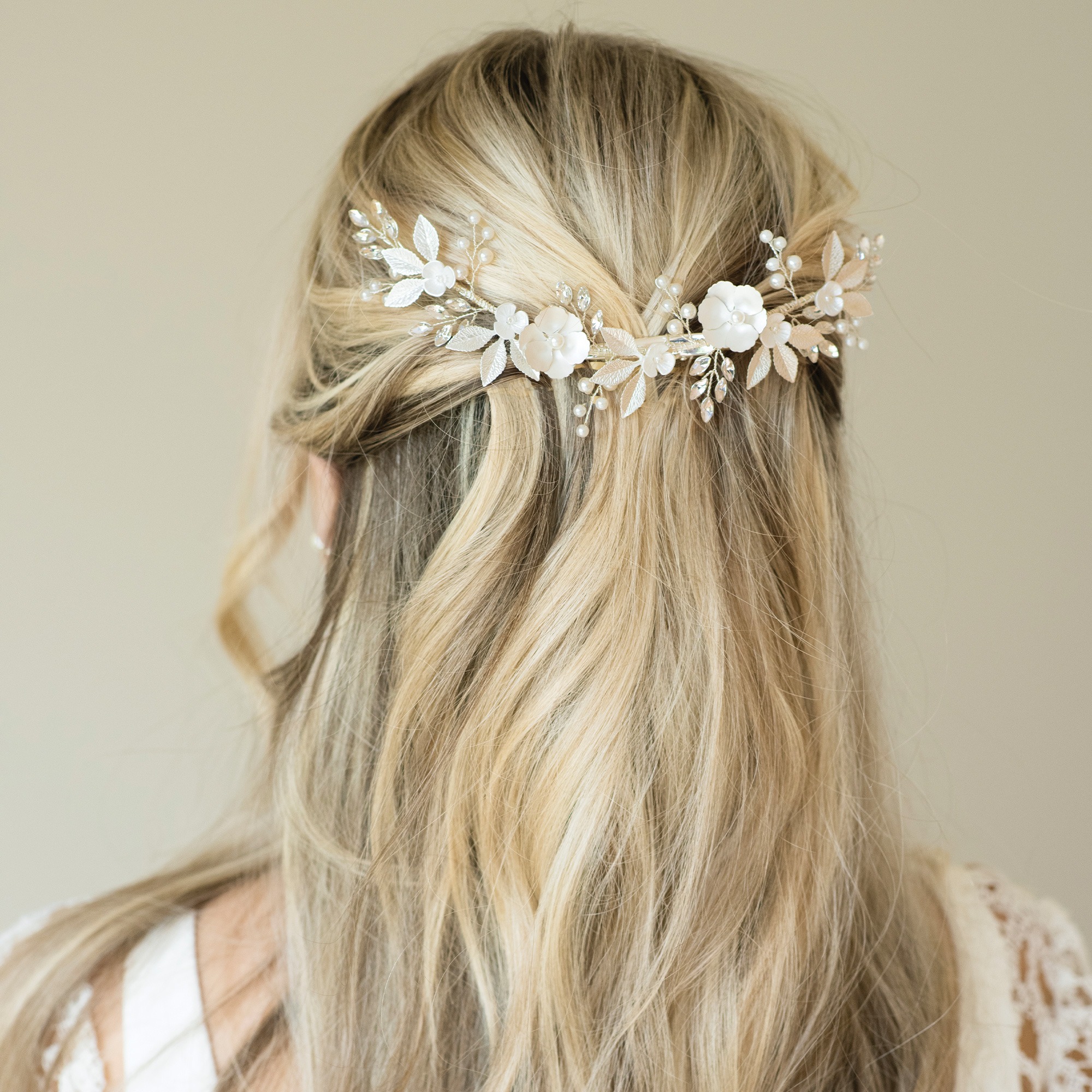 Statement Floral Hair Clip in Silver or Gold – Bloom