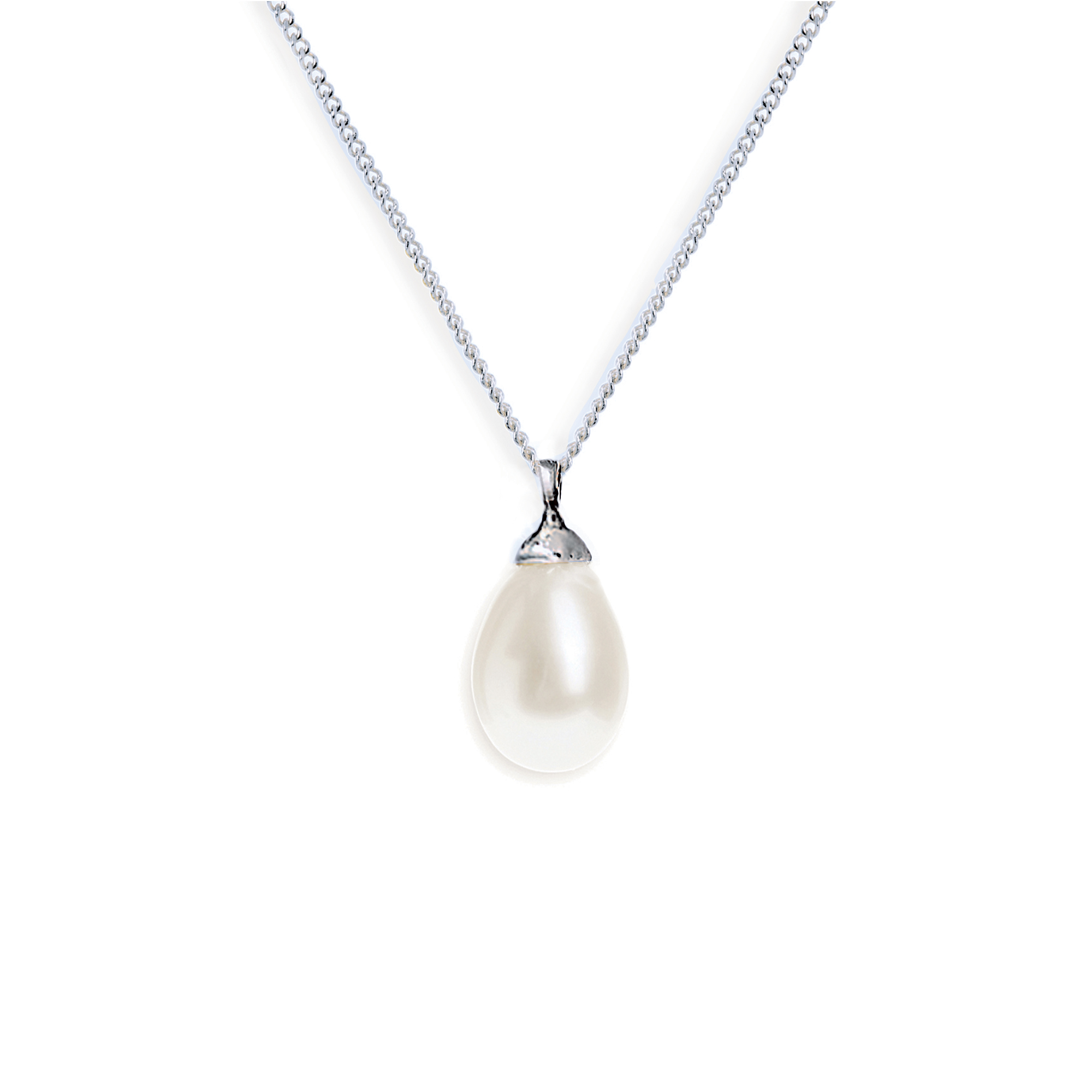 Elegant Pearl Bridal Pendant Necklace in Silver, Gold or Rose Gold