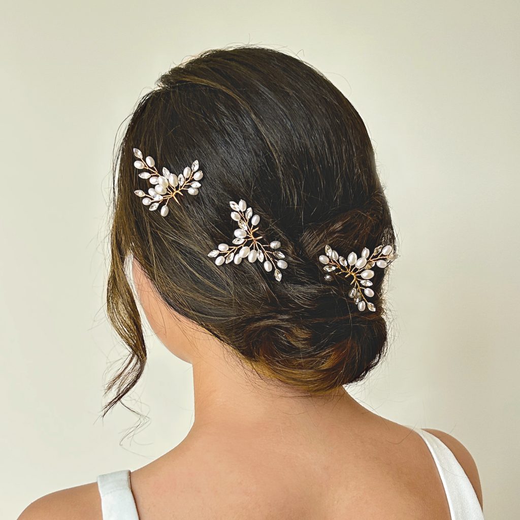 Cosmos Crystal Pearl Hairpin Set