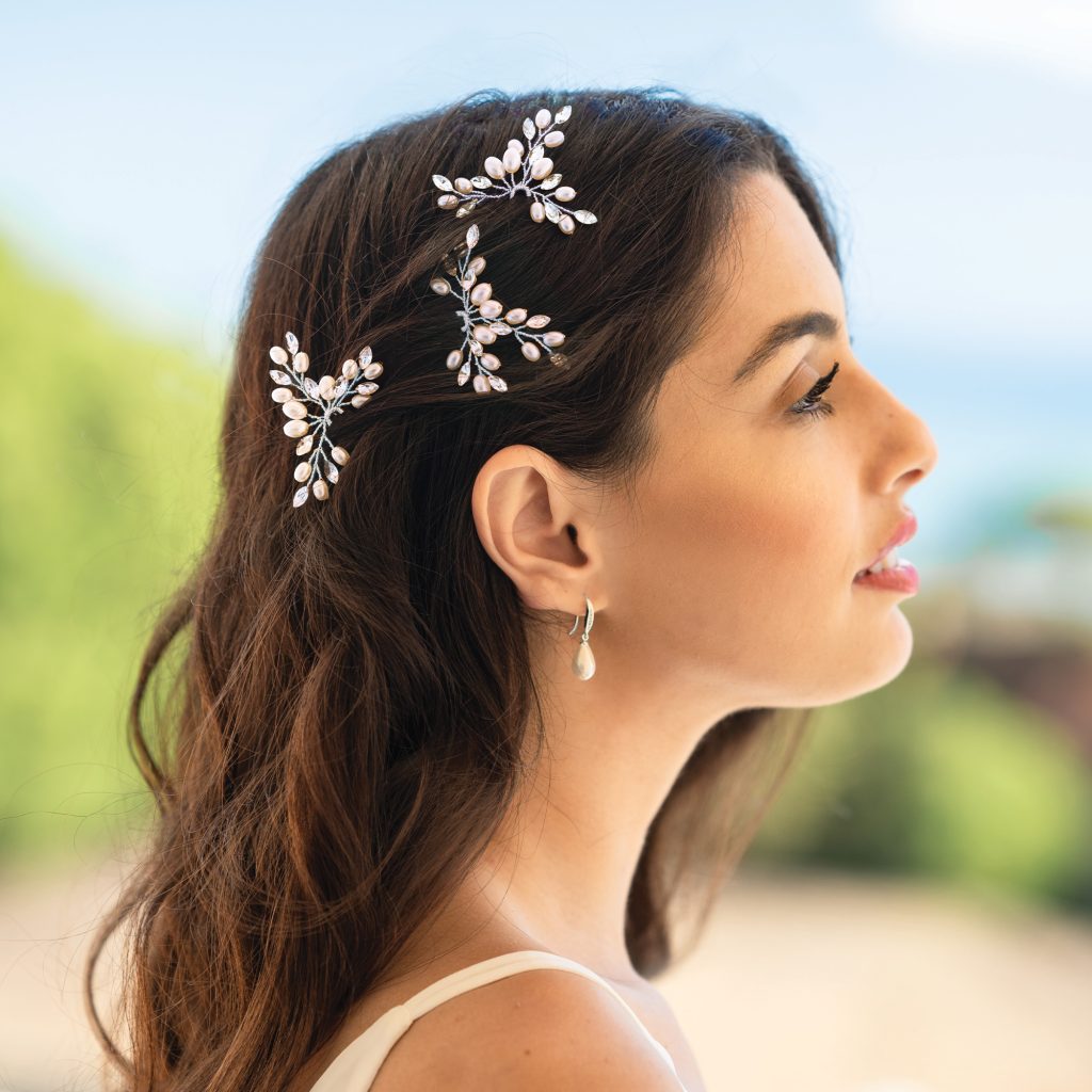 Cosmos Crystal Pearl Hairpin Set