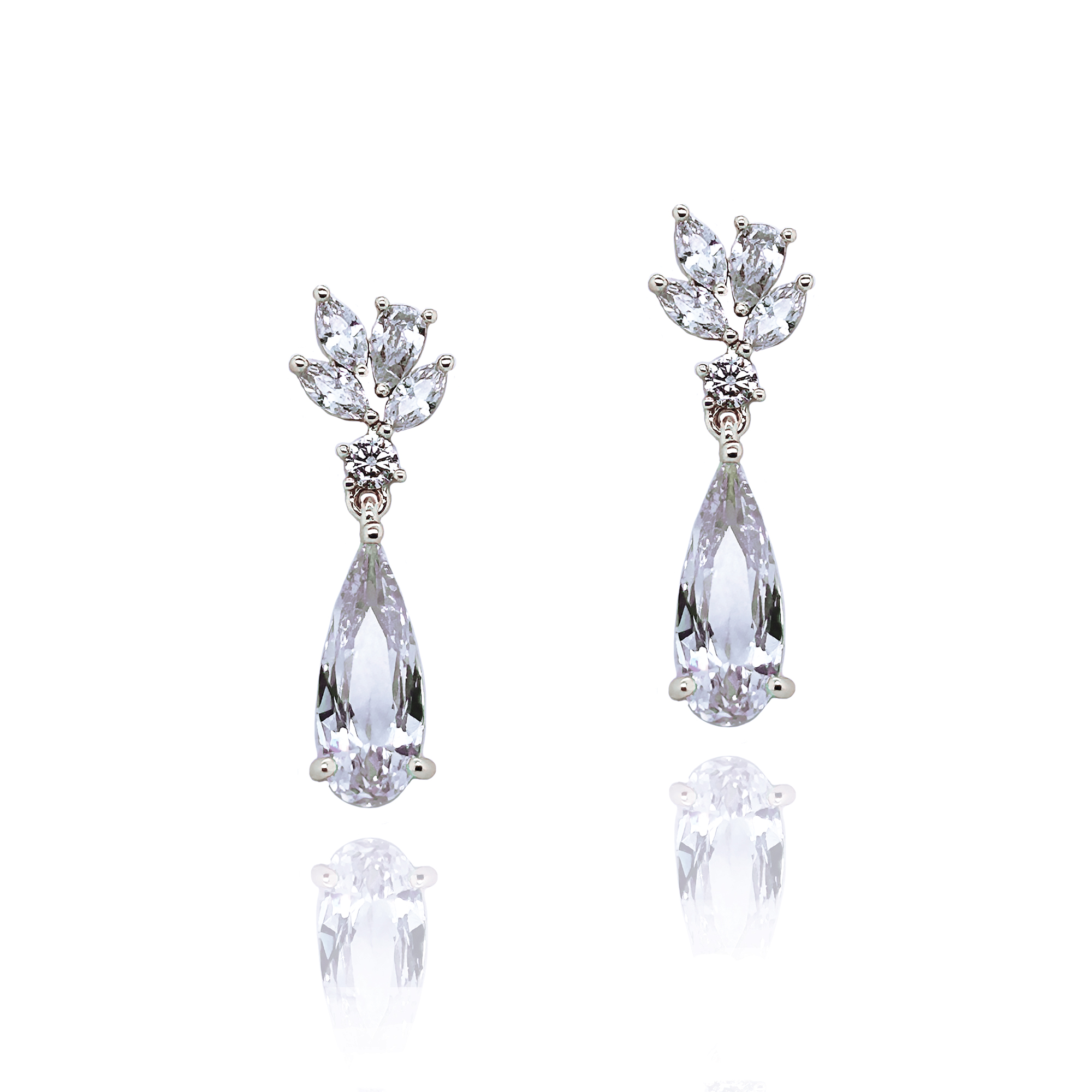 Rhodium Crystal Drop Earrings – Harrogate