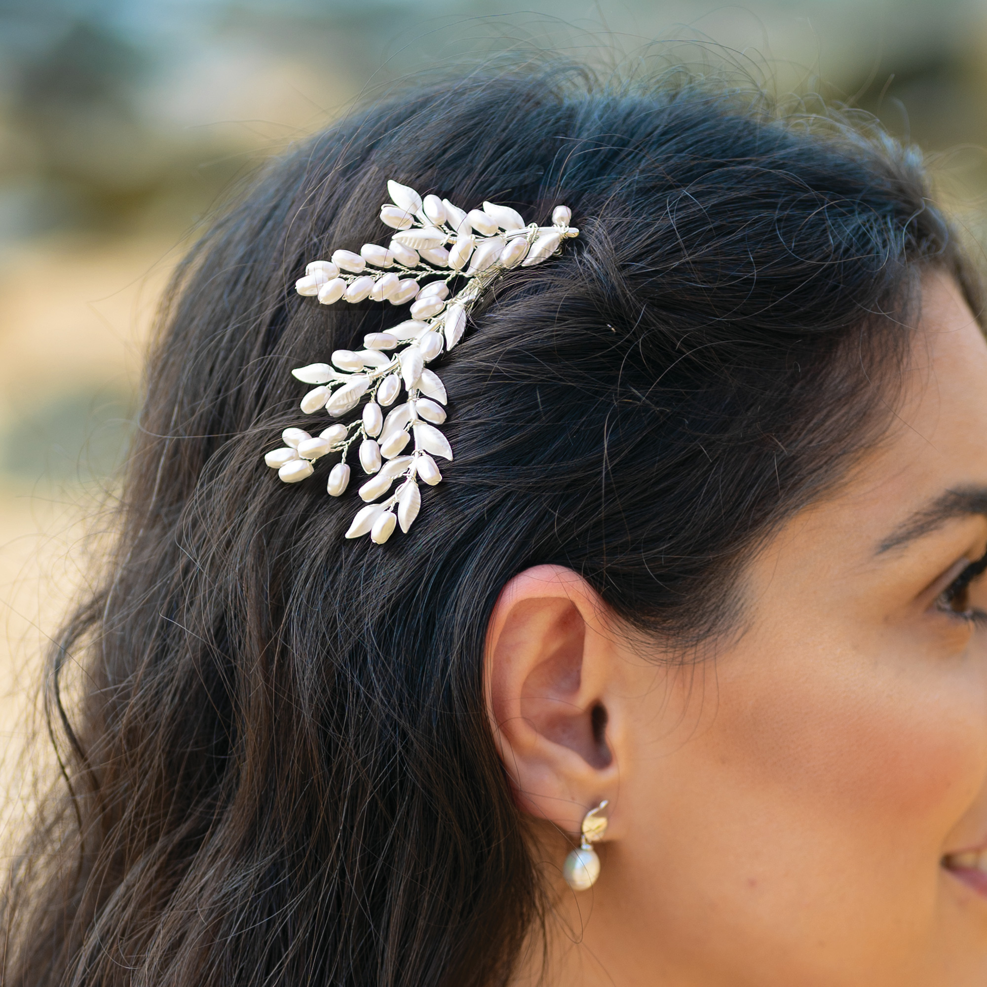 Summer Glow Silver Leafy Comb