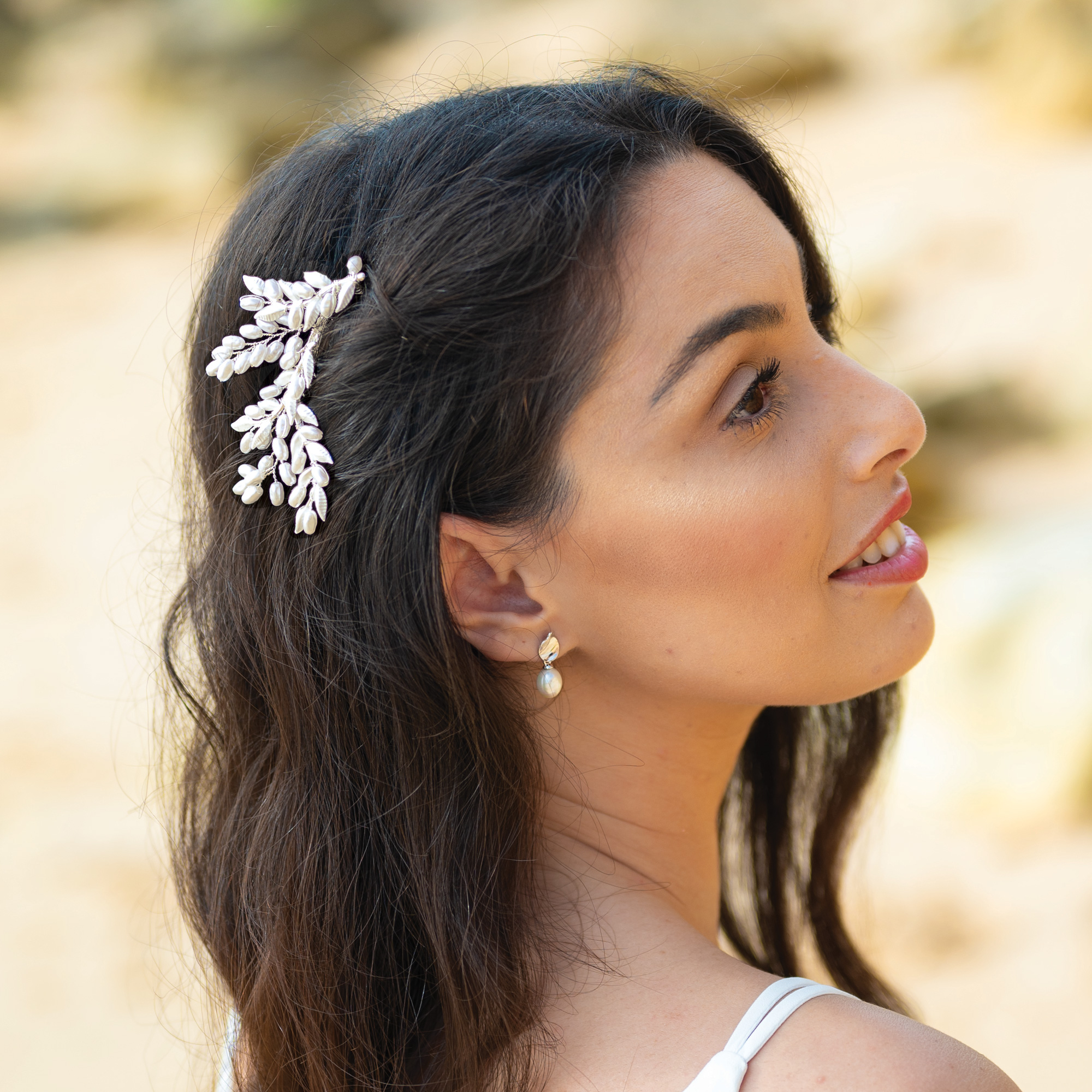 Summer Glow Silver Leafy Comb