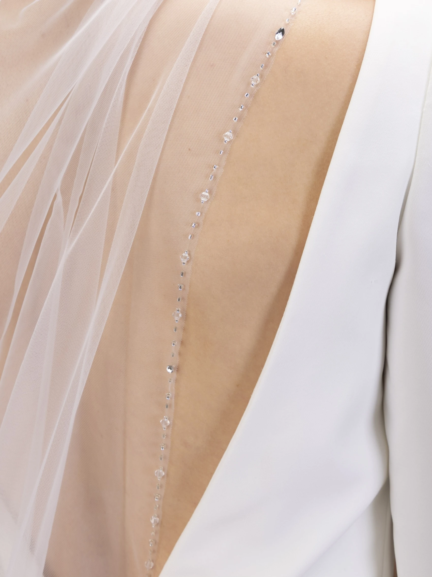 Hip Length Beaded Veil – PBV9022 - Image 3