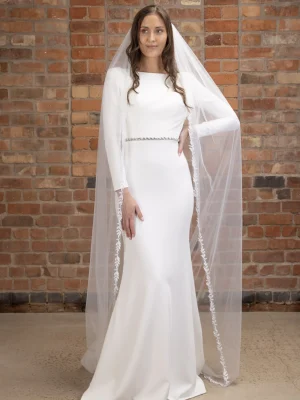 Leaf Lace Cathedral Veil PBV9056