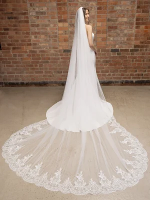 Lace Train Cathedral Veil PBV9040-300