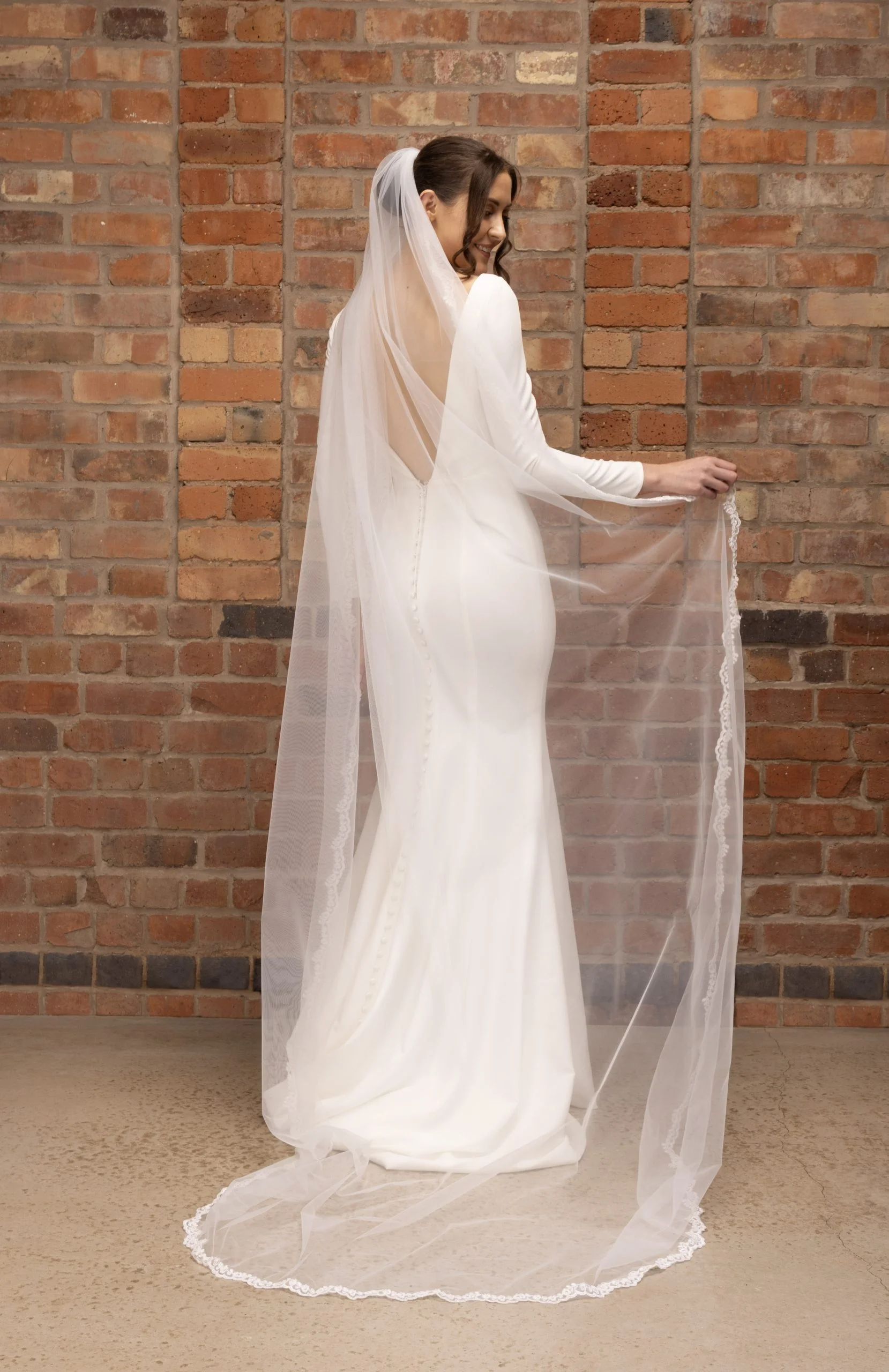 Corded Lace Chapel Veil – PBV9007-245 - Image 2