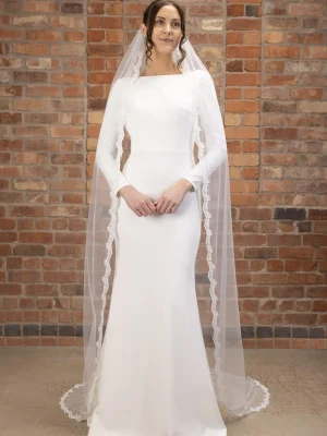 Corded Lace Chapel Veil PBV9007-245